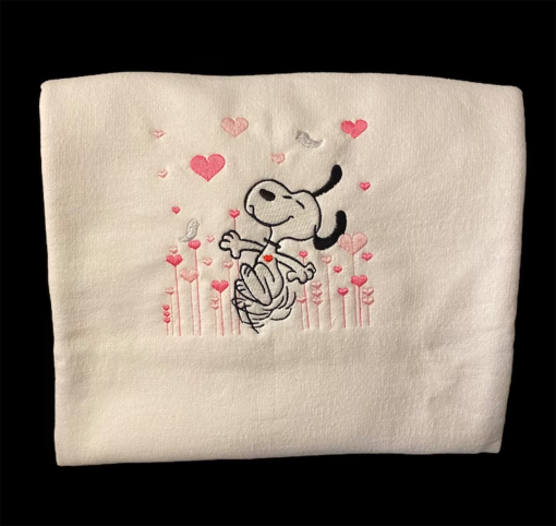 Snoopy Heart Embroidered Sweatshirt