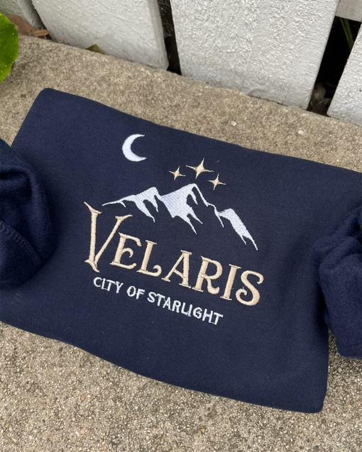 Embroidered Velaris Sweatshirt – Embroidered Crewneck Sweatshirt – City of Starlight, Acotar, Rhysand gift for her