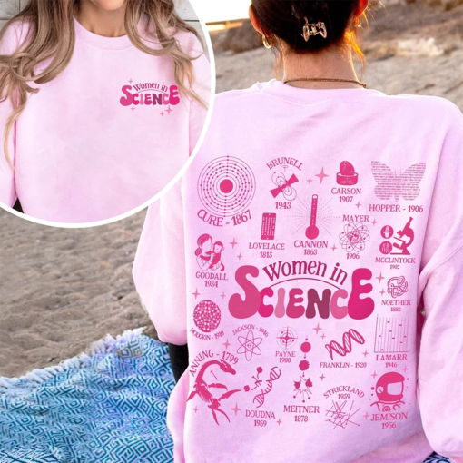 Retro Women in Science T-Shirt, Gift for Science Teacher, Preppy Aesthetic Shirt, Cool Science Shirt, Women in Stem Hoodie PhD Shirt Gift