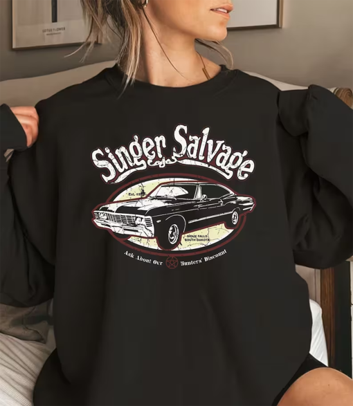 Supernatural Impala Singer Salvage SPN T-shirt Sweatshirt, Supernatural TV show Tee.