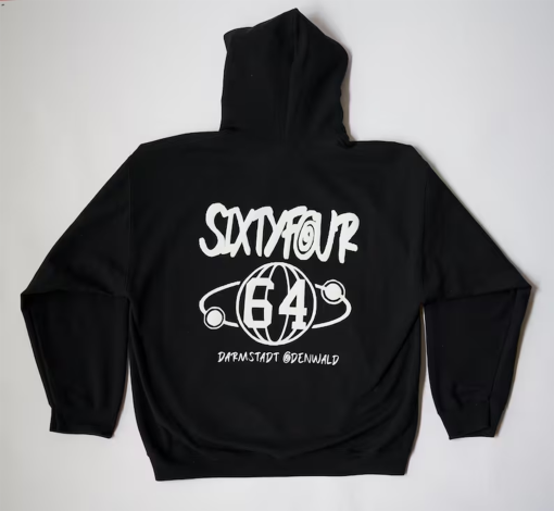 Sixtyfour streetwear hoodie with motif – black – oversized