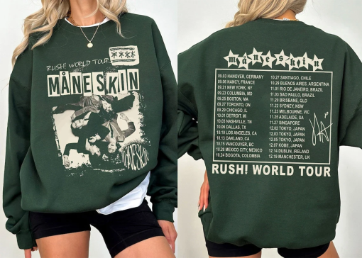 Retro Maneskin Rush World Tour 2023 Shirt, Vintage Maneskin Rush Tour Merch, Maneskin Concert 2023, Rush World Tour, Music Tour Shirt