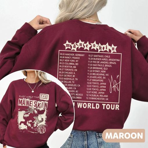 Retro Maneskin Rush World Tour 2023 Shirt, Vintage Maneskin Rush Tour Merch, Maneskin Concert 2023, Rush World Tour, Music Tour Shirt