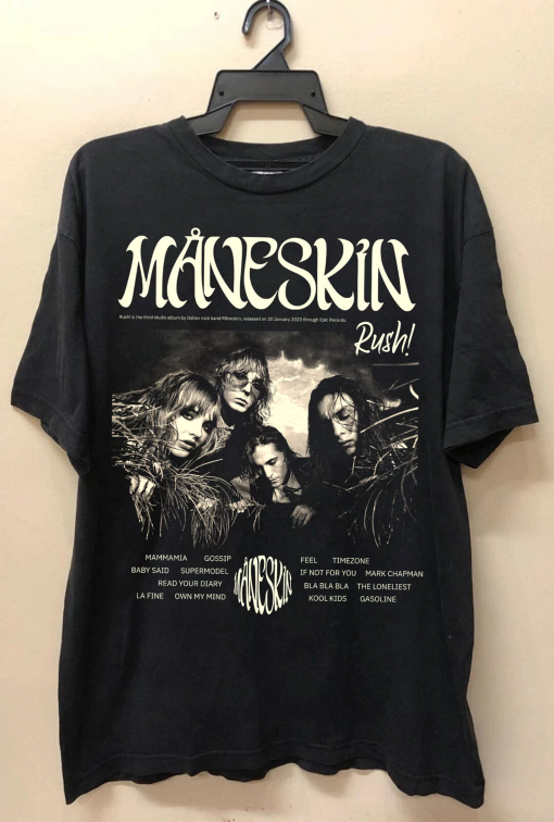 Comfort Color Måneskin Rush tour 2023 shirt, Maneskin Shirt, Måneskin fans,Måneskin Rock Band T-Shirt , Gift for Men Women Unisex T-Shirt