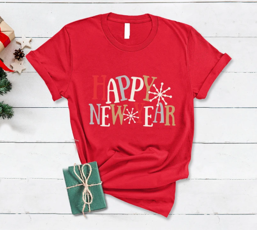 Happy New Year Shirt,Christmas T-shirt,Happy New Year 2024 Gift,Family Matching New Years Shirts,Xmas Party Tee,Cute Christmas Holdiday Gift