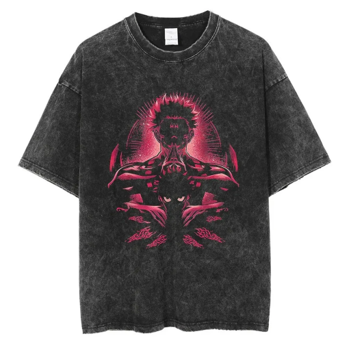 Sorcerer Group Vintage Washed Unisex Tshirt | Japanese Anime Manga Shirt