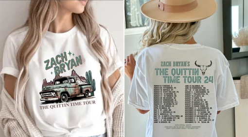 The Quittin Time Tour 2024 Shirt For Fan, Zach Bryan Front and Back Printed, Zach Bryan Concert Fan Shirt, Zach Bryan 2024 Country Music