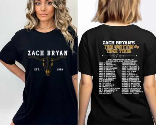 Zach Bryan The Quittin Time 2024 Tour Shirt, Country Music Singer, American Heartbreak Shirt, Western Cowboy Shirt, Gift For Fan