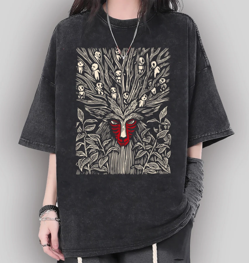 Comfort Colors Forest Spirit Shirt, Princess Mononoke Shirt, Sweatshirt, Hoodie, Mononoke Hime Shirt, Kodama Tree Shirt, Studio Ghibli Shirt