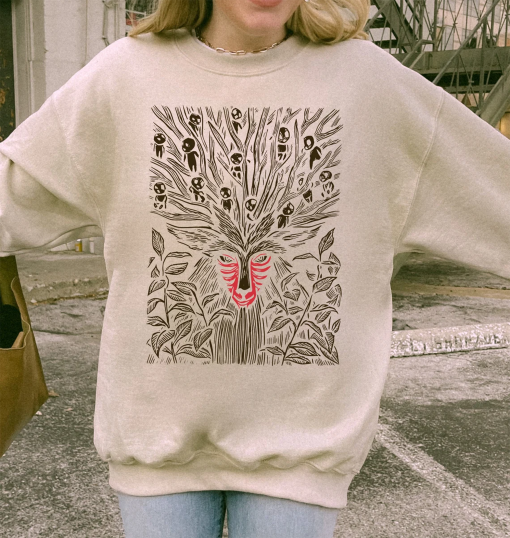 Comfort Colors Forest Spirit Shirt, Princess Mononoke Shirt, Sweatshirt, Hoodie, Mononoke Hime Shirt, Kodama Tree Shirt, Studio Ghibli Shirt