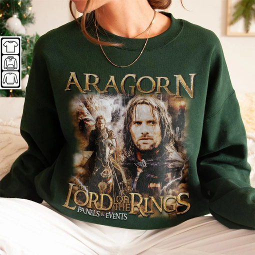 Aragorn The Lord Of The Rings Retro 90s Shirt, Bootleg Movie Vintage Y2K Sweatshirt, Aragorn Unisex Gift For Fan Hoodie