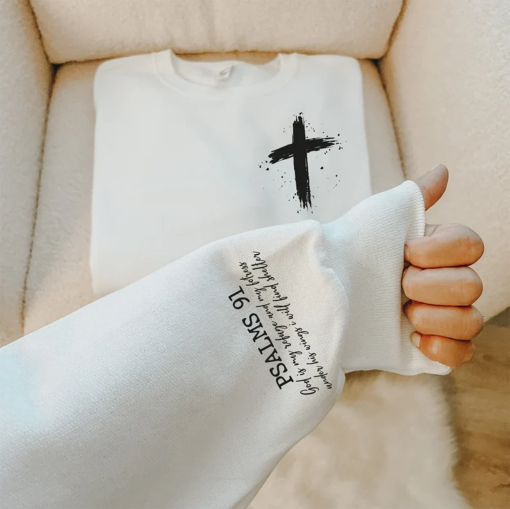 Women’s Christian Sweatshirt, Religious Gifts for Mother’s Day, Bible Verse Shirts, Psalms 91 Shirts for Women, Faith Based Tshirts