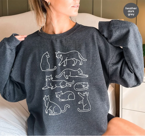 Cat Sweatshirt, Cat Lover Gift, Funny Cat Sweatshirt, Cute Cat Sweatshirt, Gift For Fur Mom, Cute Cat Sweatshirt