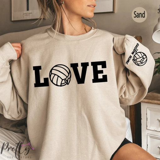 Women’s Custom Volleyball Sweatshirt, Volleyball Love Shirt, Volleyball Team Shirt, Personalized Volleyball Gifts, Game Day Hoodie,KP7992