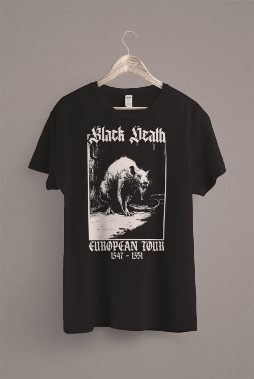 Black Death T-Shirt | Medieval Rat Shirt | Gothic Grunge Clothing | Horror Goth Aesthetic | History Shirt | Dark Academia