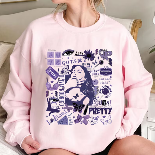 Olivia Rodrigo Guts Sweatshirt, Olivia Rodrigo Merch, Guts Tour 2024 Shirt, Olivia GUTS Album Shirt Vampire, Gift for Olivia Rodrigo Fans