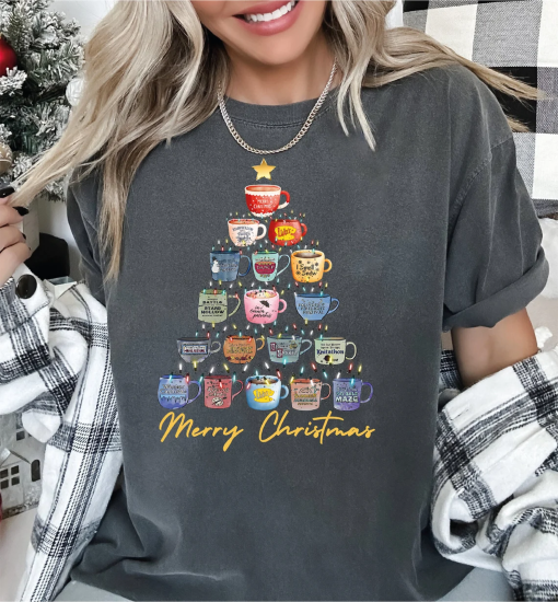 Comfort Colors Stars Hollow Christmas Shirt ,Stars Hollow Luke’s Coffee Shirt, Christmas Coffee Tree Shirt, Luke’s Diner Coffee Tee LS728