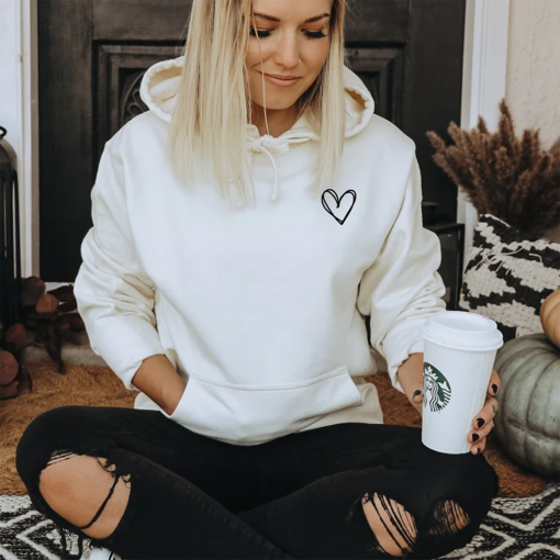 Heart Sweatshirt Heart Hoodie Sweatshirts for Women Trendy sweatshirt Gift Sweater