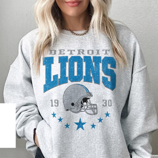 Detroit Football Vintage Sweatshirt, Lions Crewneck Retro Shirt, Gift For Fan Detroit Football 90s 0210TP