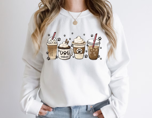 Coffee Dog Mom Sweatshirt, Mother’s Day Sweat, Coffee Lover Shirt, Coffee And Dog, Dog Mom Gift