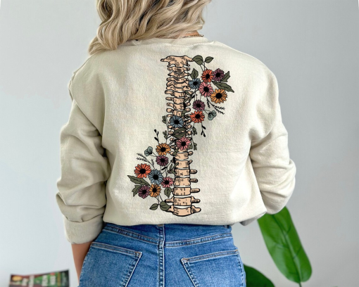 Grow Through It Sweatshirt, Floral Spine Sweatshirt, Motivational Sweatshirts, Positive Saying Sweatshirts, Mental Health Warrior sweatshirt