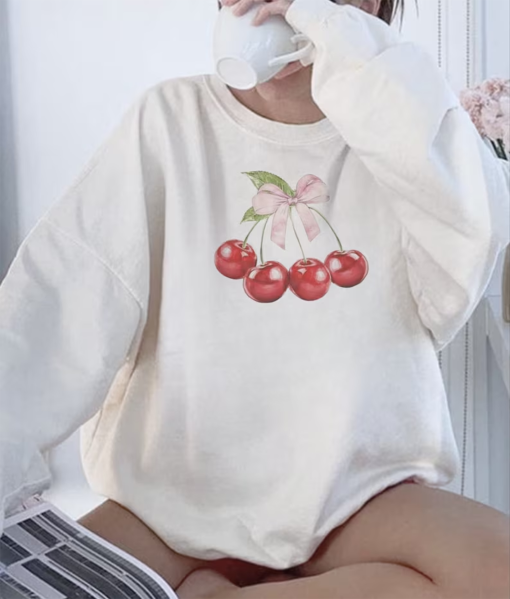 Cherry Sweatshirt Comfort Colors Sweatshirt Trendy Crewneck Sweatshirt Christmas Gift Cottagecore Sweatshirt Graphic Sweatshirt For Women