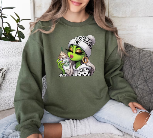 Cute Grinch Women, Boujee Grinch Shirt, Grich Sweatshirt, Christmas Grinch Shirt, Grinchmas Sweater, Grinch Shirt For Women, Christmas Gift