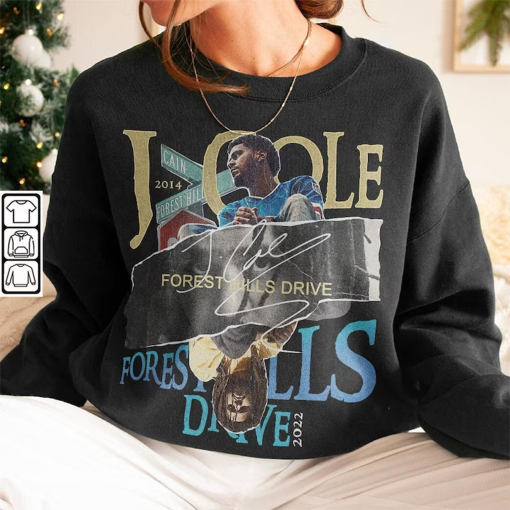 J.Cole 2014 Forest Hills Drive Album 90s Rap Music Shirt, Paper Collage Rapper Album Vintage Sweatshirt, Retro Unisex Hoodie 2511R ILYD