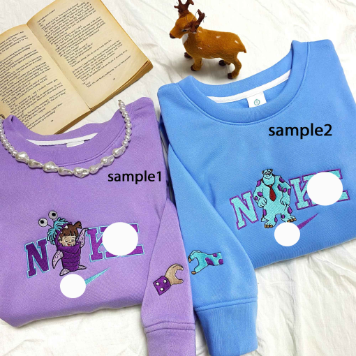 Mi.ke SuLly B.oo Crewneck Hoodie Mons.ters Inc, Embroidered Sweatshirt, Monsters inc Sweatshirt Hoodie Couples Gift, Mons.ters University,