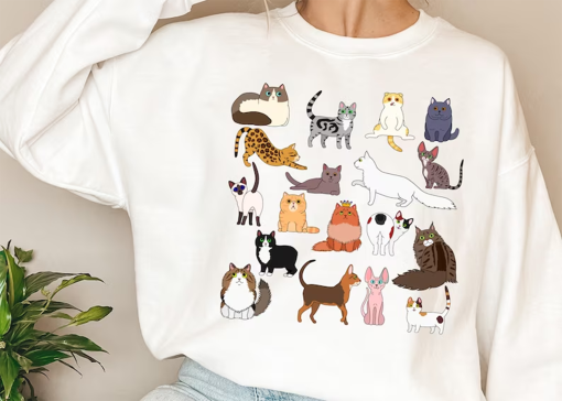 Doodle Cat Theme Shirt, Cottagecore Shirt, Cat Shirt, Cat Lover Shirt, Aesthetic Shirt, Teacher Shirt, Birthday Shirt