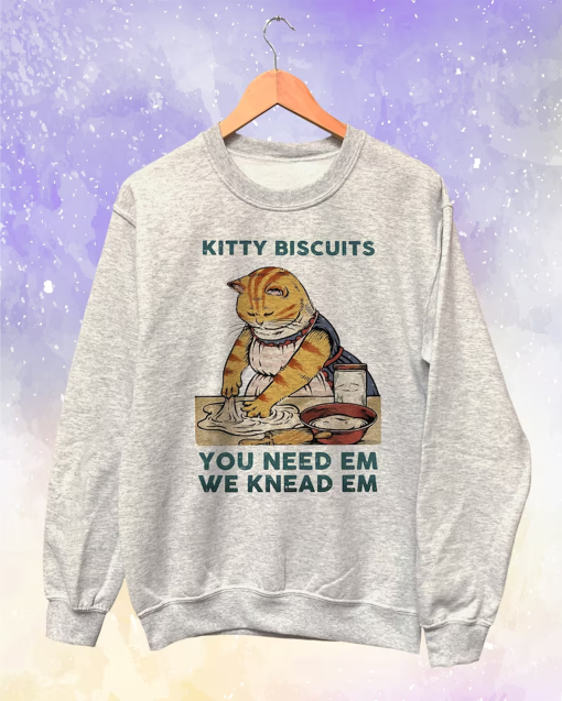 Kitty Biscuits Sweatshirt Unisex – Cat Making Biscuits Vintage Art