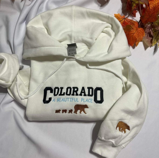 Colorado embroidered hoodie, Colorado Bears embroidered crewneck, gift for her/him; gift for mom/dad