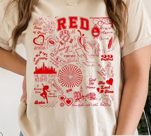 Red Vintage T-shirt, Sweatshirt, Taylor Inspired Shirt, TS Vintage Merch, Music Shirt, Country Music Shirt, Long Sleeve, Hoodie