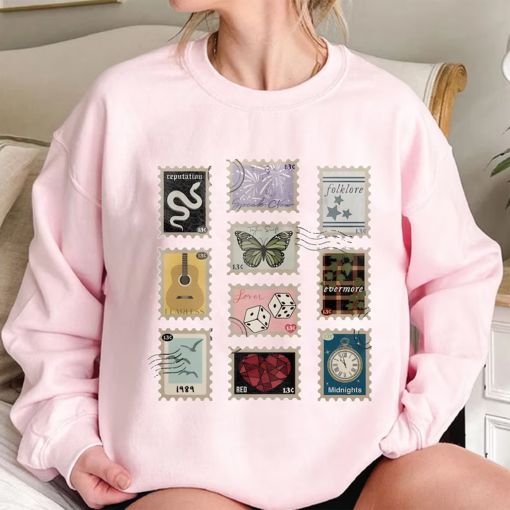 Taylor’s Albums Sweatshirt, Retro Albums ad Stamps Sweatshirt, Taylor’s Christmas Version Sweatshirt, Christmas Gift for Swifties, Lovers