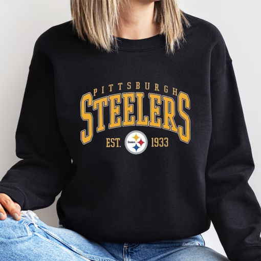 Pittsburgh Steelers Est 1933 Sweatshirt, Vintage Style Steelers Hoodie, Pittsburgh Football Shirt