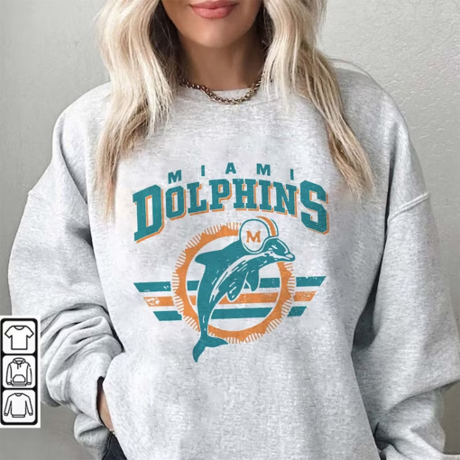 Vintage Miami Football Crewneck Sweatshirt, Dolphin Sweatshirt , Retro Miami Sweatshirt, Dolphin Gift