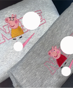 Peppa Embroidered Sweatshirt, Valentine Present For Couples