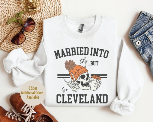 Cleveland Football Sweatshirt, Gift For Cleveland Sports Fan, Trendy Cleveland Crewneck Pullover, Cleveland Sports Game Day T-Shirt Apparel