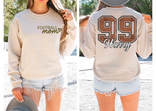 Customized Football Mom Sweatshirt – Your Name Football Shirt – Football Shirt – Game Day Shirt – Football Season Shirt – Football Mom Shirt