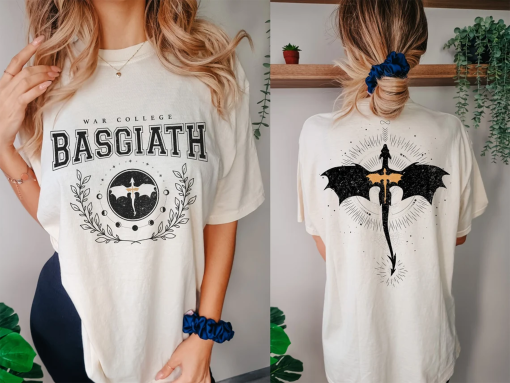 Vintage Basgiath War College 2 Sided Comfort Color Shirt, Fourth Wing shirt, Dragon Rider Shirt, Violet Sorrengail, Xaden Riorson.