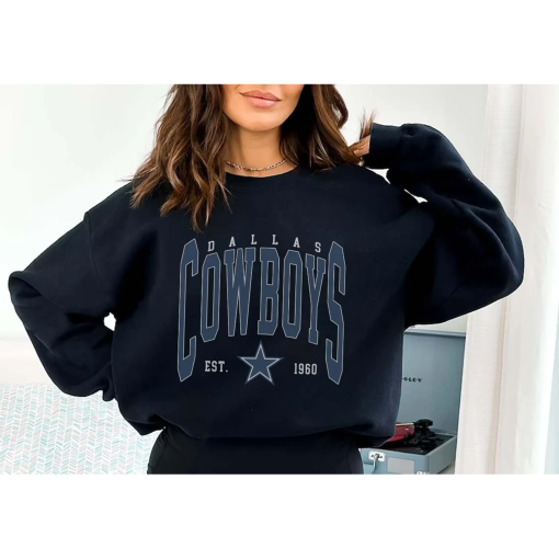 Vintage Dallas Football Crewneck Sweatshirt, Retro Cowboy Crewneck, Graphic Tee Gift For Football