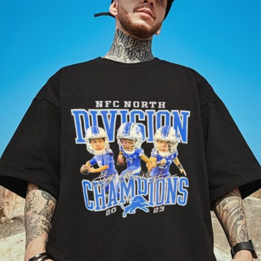 Lions Division Champs Shirt, Lions NFCNorth Champions And Signature T-shirt, Hoodie, Unisex, Oversized, Gift For Fans.