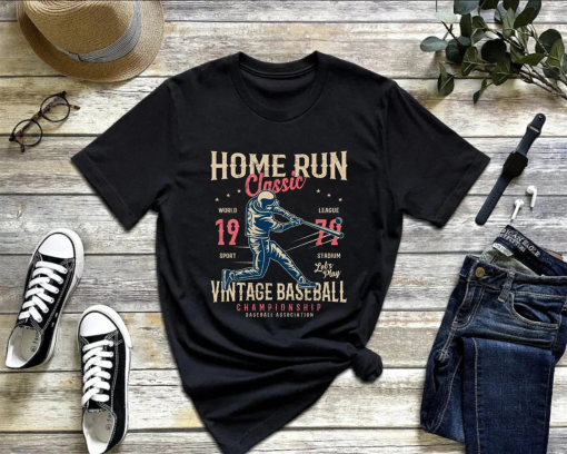 Home Run Classic Retro Baseball Shirt – Baseball Mom Shirt – Baseball Shirt – Funny Homerun Shirt – Funny Baseball Shirt – Super bowl Shirt