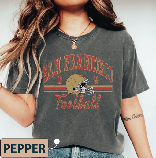 Vintage Style San Francisco Football Shirt, San Francisco Football Retro Shirts, Sunday Football Crewneck Tshirt, Cute San Fran Gift, SAS557