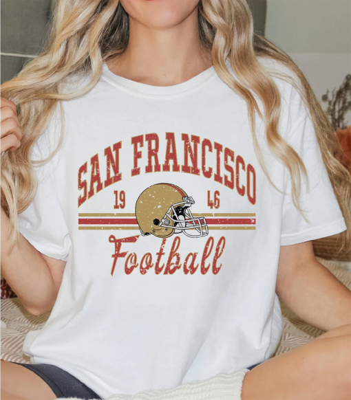 Vintage Style San Francisco Football Shirt, San Francisco Football Retro Shirts, Sunday Football Crewneck Tshirt, Cute San Fran Gift, SAS557