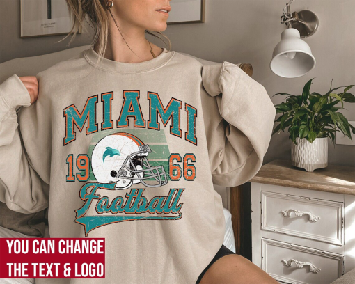 Miami Football Sweatshirt , Miami Football shirt , Vintage Style Miami Football Sweatshirt , Miami Fan Gift , Miami Sweater, Sunday Football