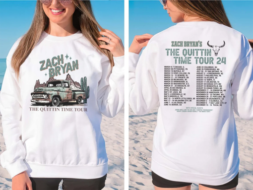 The Quittin Time Tour 2024 Png For Fan, Zach Bryan Front and Back Printed, Zach Bryan Fan Png, Zach Bryan 2024 Country Music