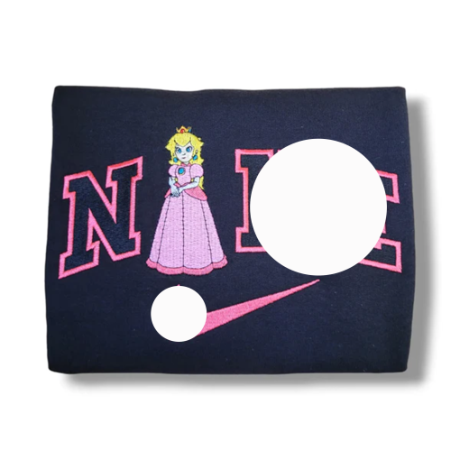 Princess Peach Super Mario Bros Emblem Embroidered Sweatshirt