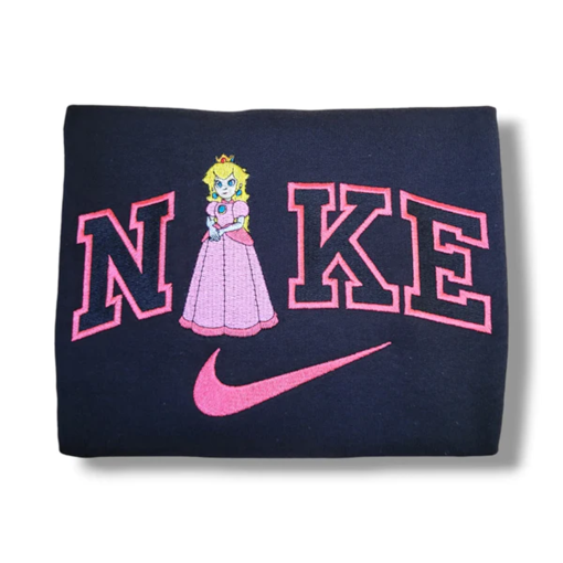 Princess Peach Super Mario Bros Emblem Embroidered Sweatshirt