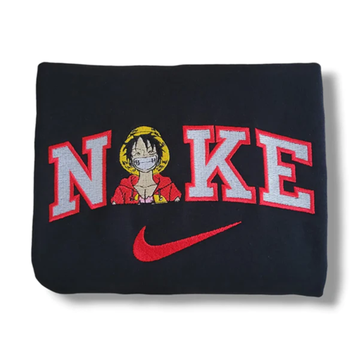 Lu.ffy O.ne P.ie.ce Anime Embroidered Sweatshirt, Monkey D Luffy Manga Sweatshirt, Straw Hat Pirates, Embroidered Hoodie, T-shirt